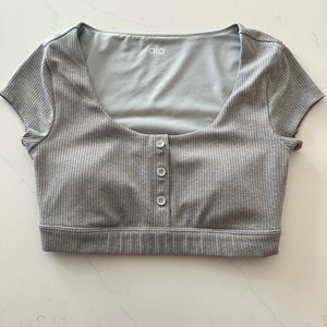 Alo Yoga Crop Shirt W/ Buttons